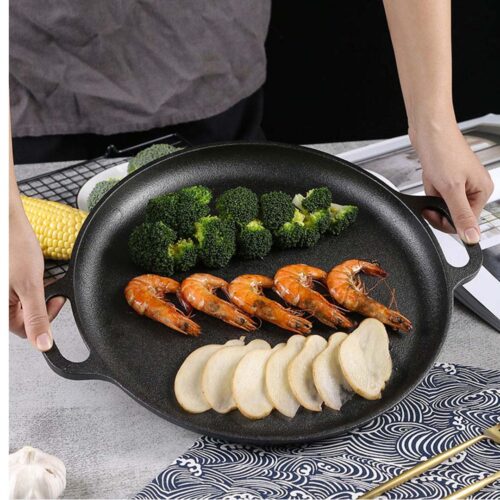 Cast Iron 35cm Frying Pan Skillet Coating Steak Sizzle Platter - Image 10