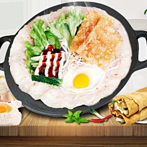 Cast Iron Induction Crepes Pan Baking Cookie Pancake Pizza Bakeware - Image 7