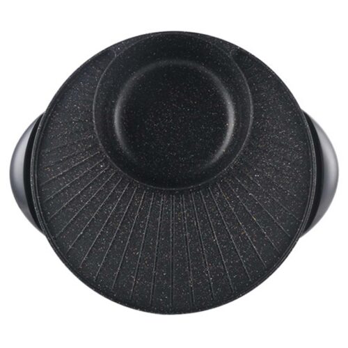 2 in 1 Electric Stone Coated Teppanyaki Grill Plate Steamboat Hotpot 3-5 Person - Image 2