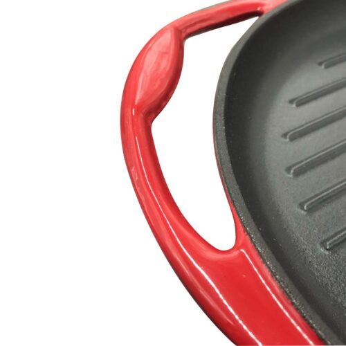 2x Enamel Porcelain 26cm Cast Iron Frying Pan Skillet Non-stick Coating Steak Sizzle Platter - Image 4