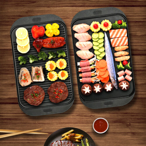 2x 47cm Cast Iron Ridged Griddle Hot Plate Grill Pan BBQ Stovetop - Image 7