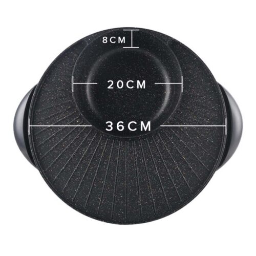 2x 2 in 1 Electric Stone Coated Teppanyaki Grill Plate Steamboat Hotpot 3-5 Person - Image 5