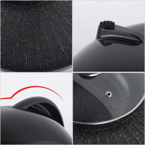 2x 2 in 1 Electric Stone Coated Teppanyaki Grill Plate Steamboat Hotpot 3-5 Person - Image 6