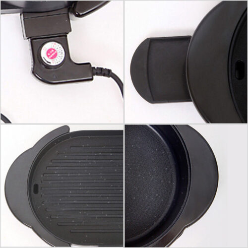 2x 2 in 1 Electric Non-Stick BBQ Teppanyaki Grill Plate Steamboat Hotpot 2-8 Person - Image 4