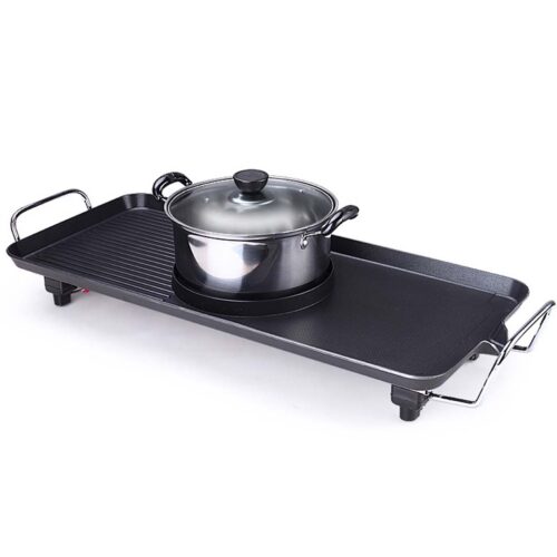 2x Electric Steamboat Asian Hot Pot Soup Maker Fondue Teppanyaki Hotpot Grill - Image 2