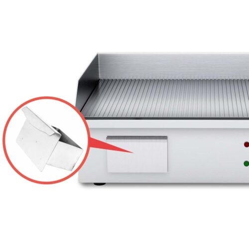 2200W Stainless Steel Ribbed Griddle Commercial Grill BBQ Hot Plate 56*48*23cm - Image 6