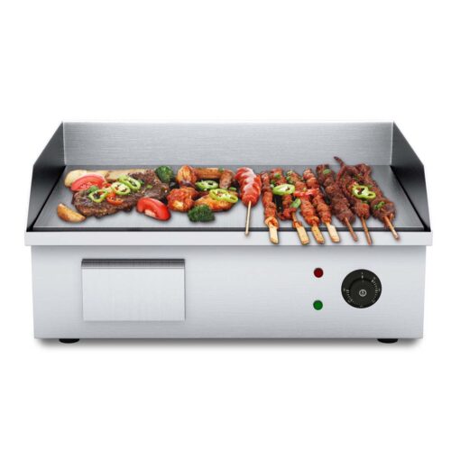 2x Electric Stainless Steel Flat Griddle Grill BBQ Hot Plate 2200W - Image 2