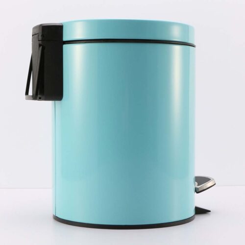 Foot Pedal Stainless Steel Rubbish Recycling Garbage Waste Trash Bin Round 7L Blue - Image 3