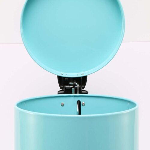 Foot Pedal Stainless Steel Rubbish Recycling Garbage Waste Trash Bin Round 7L Blue - Image 5