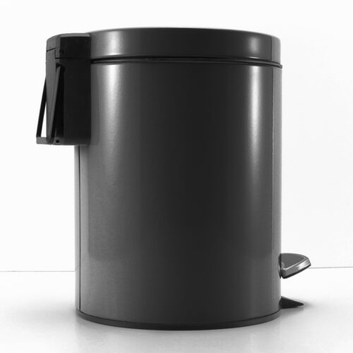 Foot Pedal Stainless Steel Rubbish Recycling Garbage Waste Trash Bin Round 12L Black - Image 3