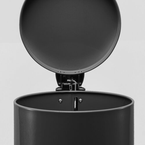Foot Pedal Stainless Steel Rubbish Recycling Garbage Waste Trash Bin Round 12L Black - Image 5