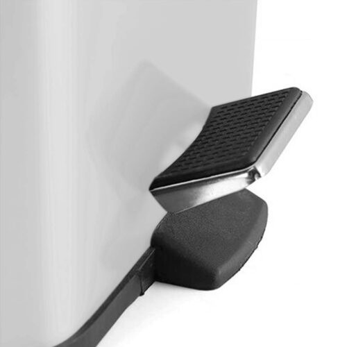 Foot Pedal Stainless Steel Rubbish Recycling Garbage Waste Trash Bin Square 12L White - Image 5
