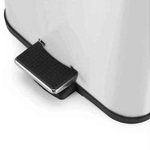 Foot Pedal Stainless Steel Rubbish Recycling Garbage Waste Trash Bin Square 12L White - Image 6