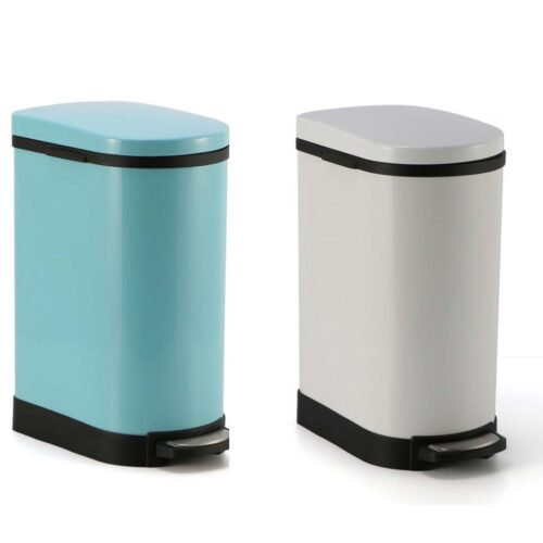 Foot Pedal Stainless Steel Rubbish Recycling Garbage Waste Trash Bin 10L U White - Image 7