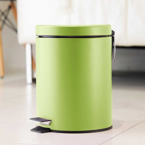 2x 7L Foot Pedal Stainless Steel Rubbish Recycling Garbage Waste Trash Bin Round Green - Image 7