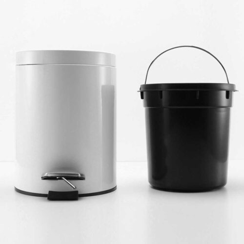 2x 7L Foot Pedal Stainless Steel Rubbish Recycling Garbage Waste Trash Bin Round White - Image 4