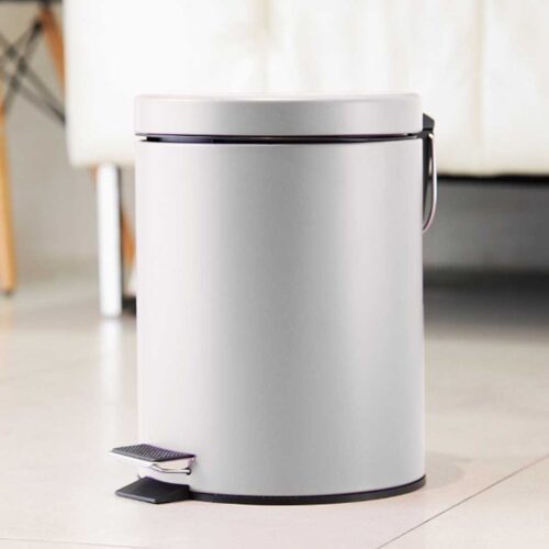 2x 7L Foot Pedal Stainless Steel Rubbish Recycling Garbage Waste Trash Bin Round White - Image 7