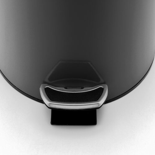 2x Foot Pedal Stainless Steel Rubbish Recycling Garbage Waste Trash Bin Round 12L Black - Image 6