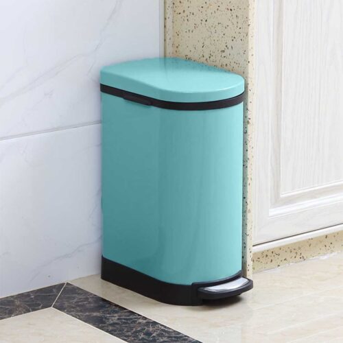 2x 10L Foot Pedal Stainless Steel Rubbish Recycling Garbage Waste Trash Bin U Blue - Image 6