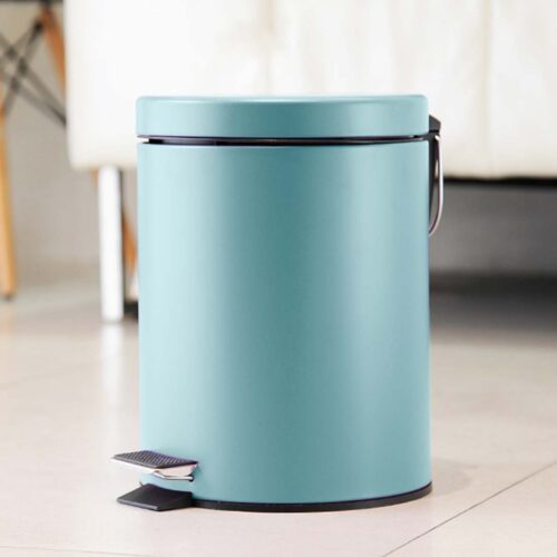 4x 7L Foot Pedal Stainless Steel Rubbish Recycling Garbage Waste Trash Bin Round Blue - Image 7