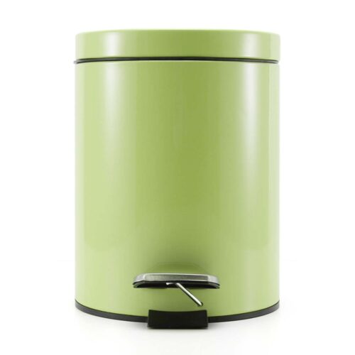 4x 7L Foot Pedal Stainless Steel Rubbish Recycling Garbage Waste Trash Bin Round Green - Image 2