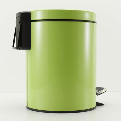 4x 7L Foot Pedal Stainless Steel Rubbish Recycling Garbage Waste Trash Bin Round Green - Image 3