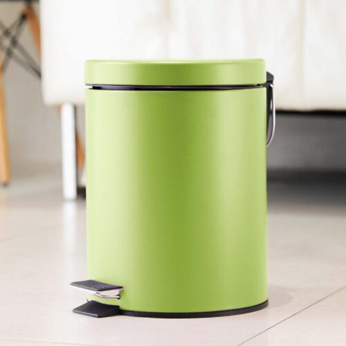 4x Foot Pedal Stainless Steel Rubbish Recycling Garbage Waste Trash Bin Round 12L Green - Image 7
