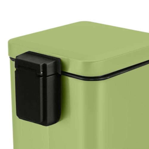 4x 12L Foot Pedal Stainless Steel Rubbish Recycling Garbage Waste Trash Bin Square Green - Image 4