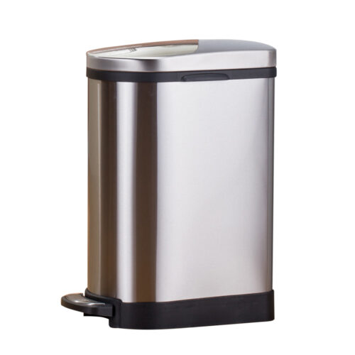 4x Foot Pedal Stainless Steel Rubbish Recycling Garbage Waste Trash Bin 10L U - Image 2