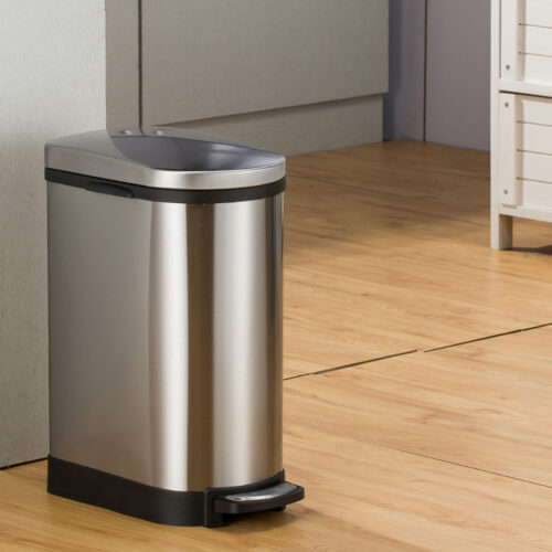 4x Foot Pedal Stainless Steel Rubbish Recycling Garbage Waste Trash Bin 10L U - Image 6