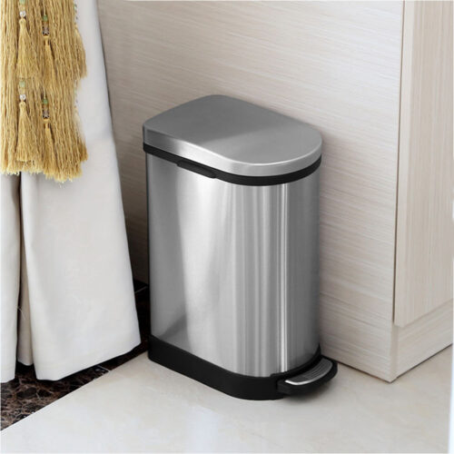 4x Foot Pedal Stainless Steel Rubbish Recycling Garbage Waste Trash Bin 10L U - Image 9