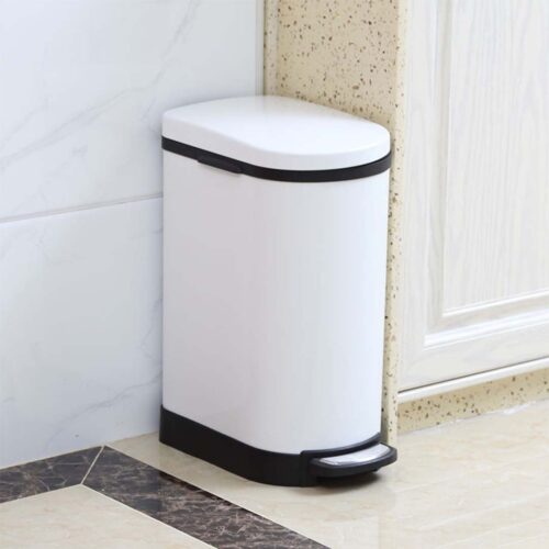 4x 10L Foot Pedal Stainless Steel Rubbish Recycling Garbage Waste Trash Bin U White - Image 6