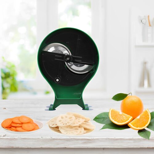 Commercial Manual Vegetable Fruit Slicer Kitchen Cutter Machine Green - Image 6