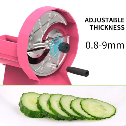 Commercial Manual Vegetable Fruit Slicer Kitchen Cutter Machine Pink - Image 4