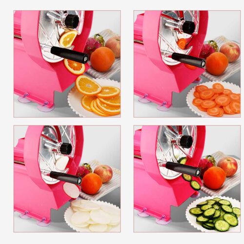 Commercial Manual Vegetable Fruit Slicer Kitchen Cutter Machine Pink - Image 9