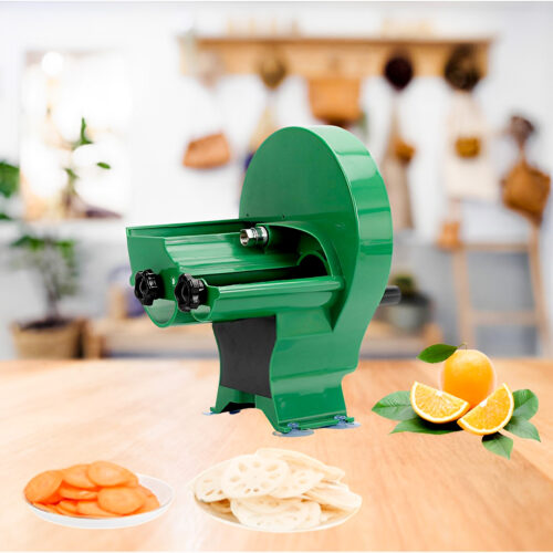 2x Commercial Manual Vegetable Fruit Slicer Kitchen Cutter Machine Green - Image 3