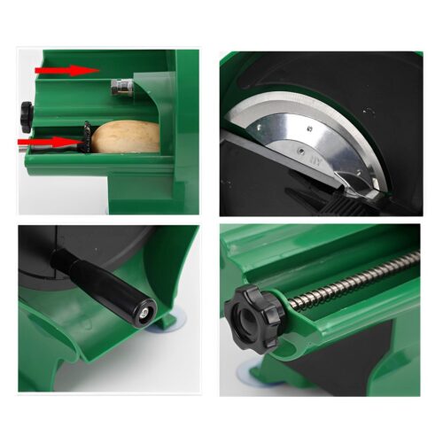 2x Commercial Manual Vegetable Fruit Slicer Kitchen Cutter Machine Green - Image 7