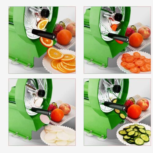 2x Commercial Manual Vegetable Fruit Slicer Kitchen Cutter Machine Green - Image 9