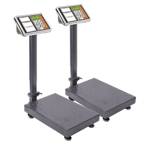 2x 150kg Electronic Digital Platform Scale Computing Shop Postal Weight Black