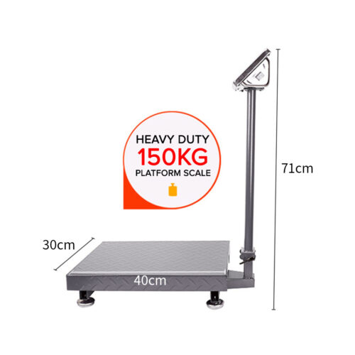 2x 150kg Electronic Digital Platform Scale Computing Shop Postal Weight Black - Image 6