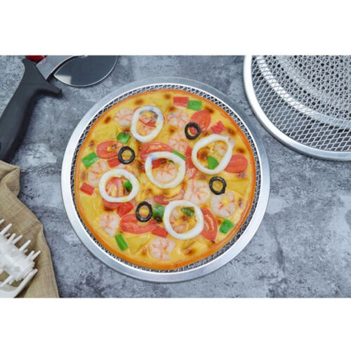 2x 9-inch Round Seamless Aluminium Nonstick Commercial Grade Pizza Screen Baking Pan - Image 10