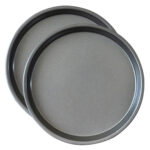 2x 10-inch Round Black Steel Non-stick Pizza Tray Oven Baking Plate Pan