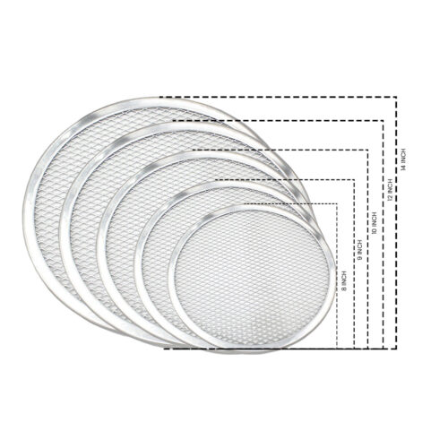 Round Seamless Aluminium Nonstick Commercial Grade Pizza Screen Baking Pan Set - Image 2