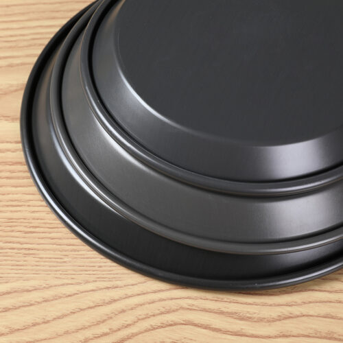 6X 7-inch Round Black Steel Non-stick Pizza Tray Oven Baking Plate Pan - Image 4