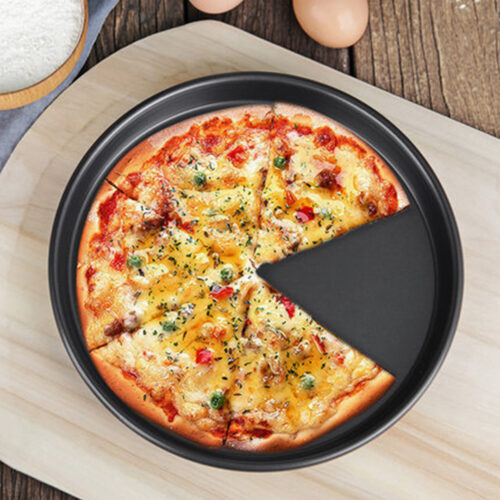 6X 8-inch Round Black Steel Non-stick Pizza Tray Oven Baking Plate Pan - Image 9