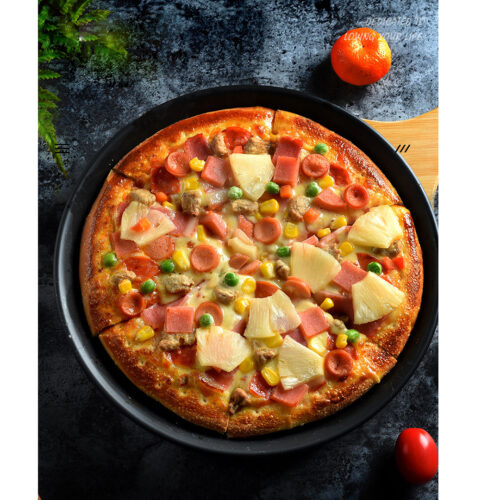 6X 9-inch Round Black Steel Non-stick Pizza Tray Oven Baking Plate Pan - Image 8