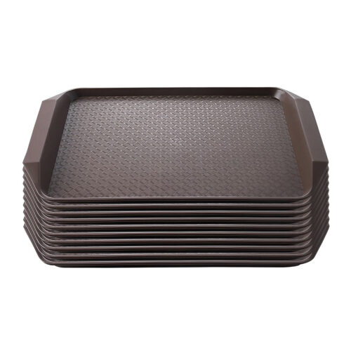 Serving Tray Heavy Duty Waterproof Stackable Plastic Food Snack Pan Set of 10 Coffee