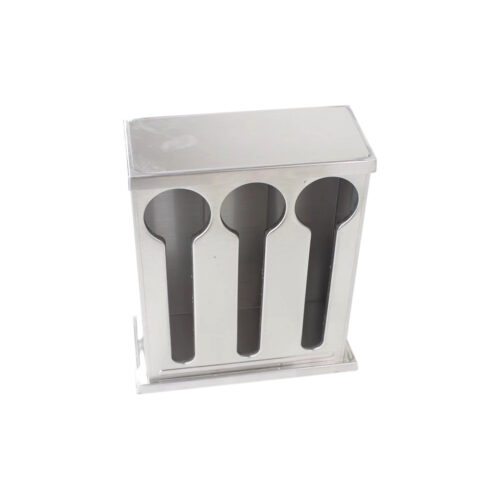 Stainless Steel Buffet Restaurant Spoon Utensil Holder Storage Rack 3 Holes - Image 2