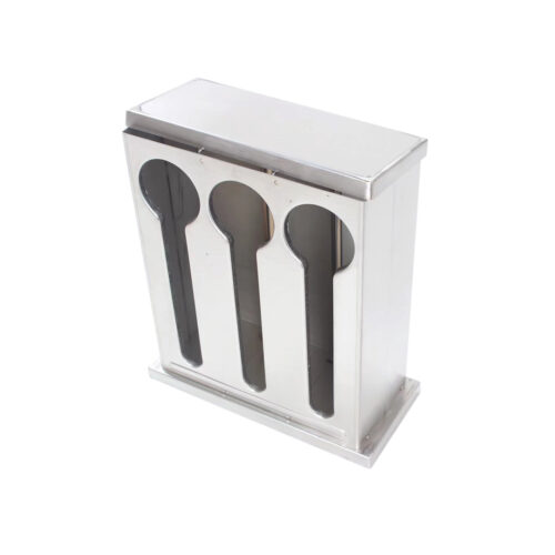 Stainless Steel Buffet Restaurant Spoon Utensil Holder Storage Rack 3 Holes - Image 3