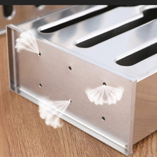 Stainless Steel Buffet Restaurant Spoon Utensil Holder Storage Rack 3 Holes - Image 5